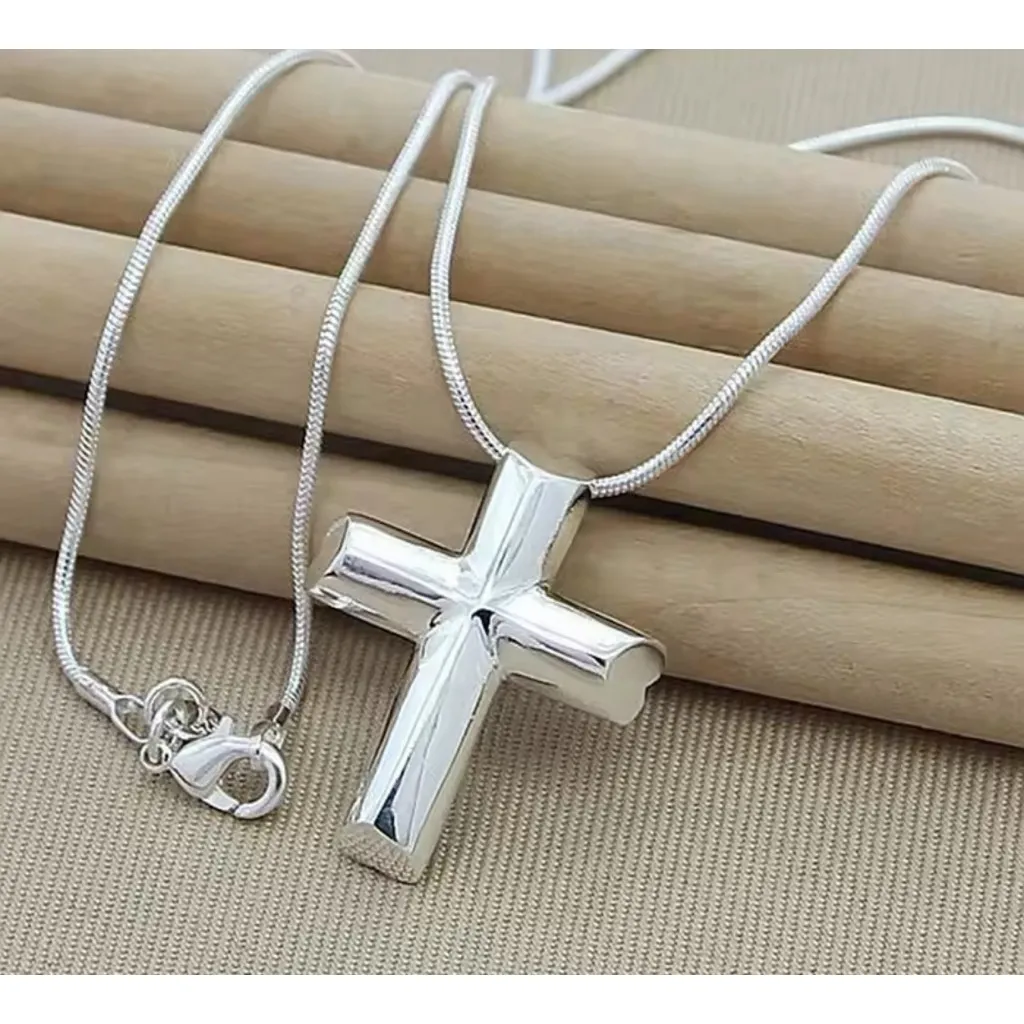 925 Sterling Silver Cross Pendant‎ Necklace, 16-18” - Image 13