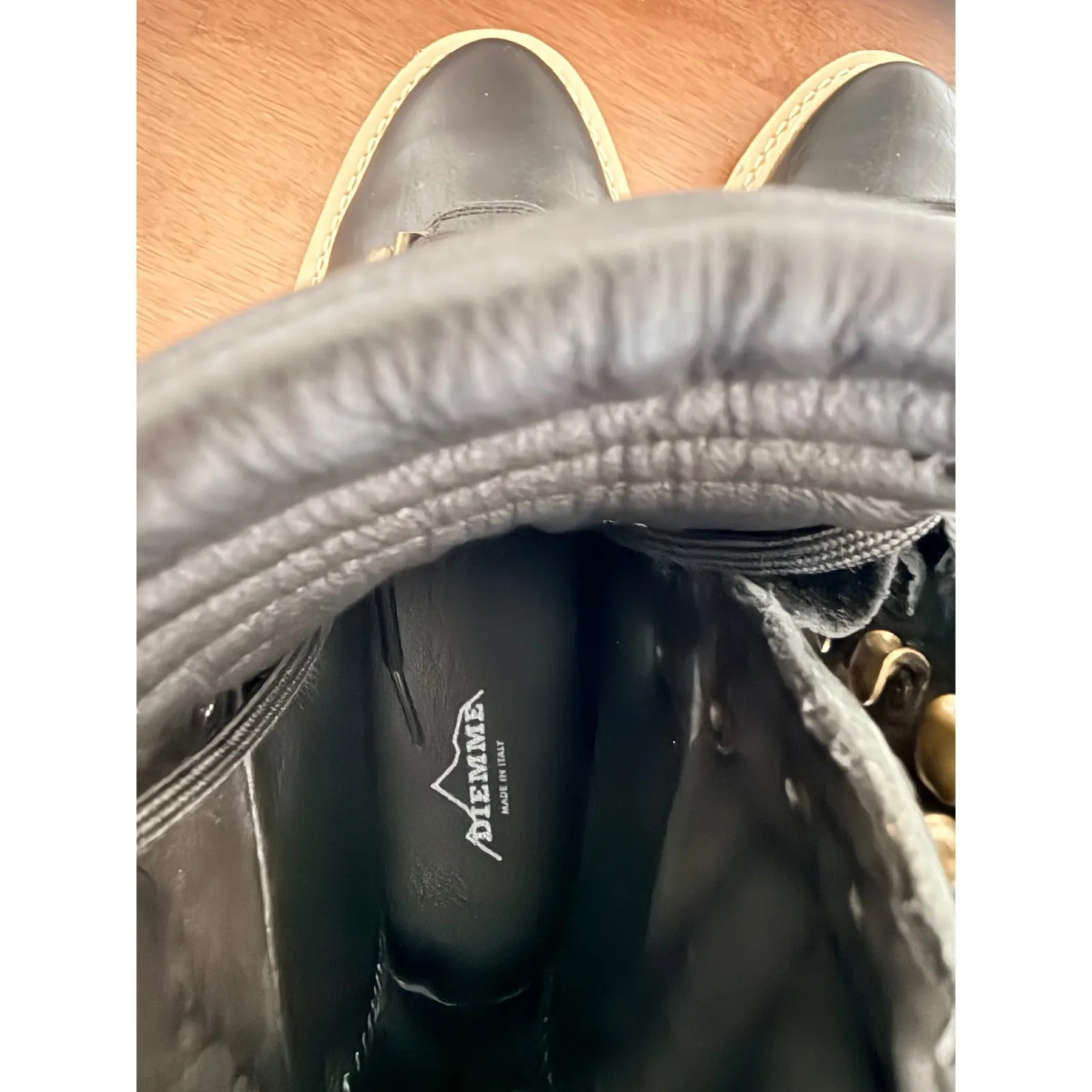 DIEMME Black Leather Lace Up Hiking Boots Womens Made in Italy Size 6 - Image 4