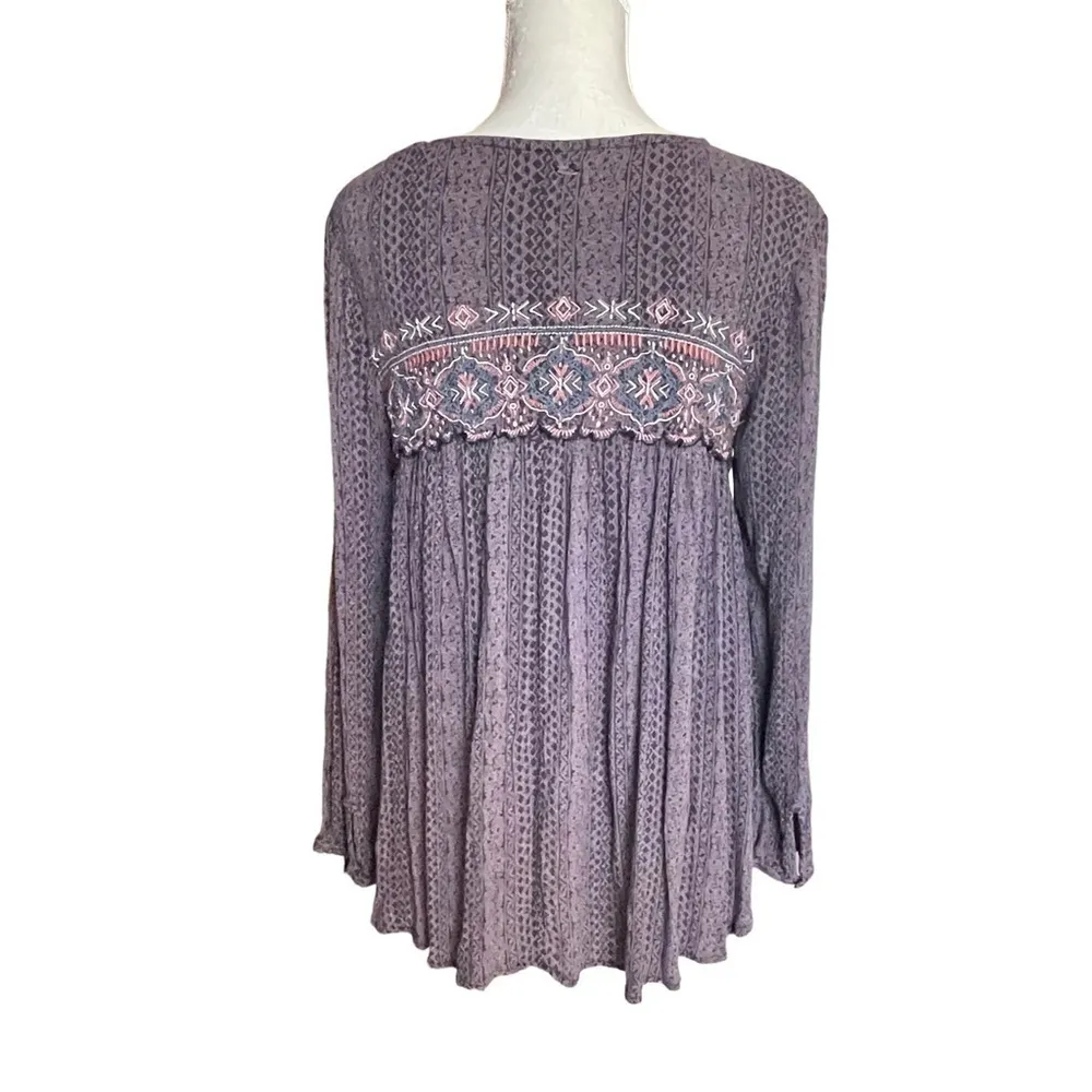 Buckle  Harley Embroidered Tie-front Boho Kimono Cardigan Women’s Size M - Image 7