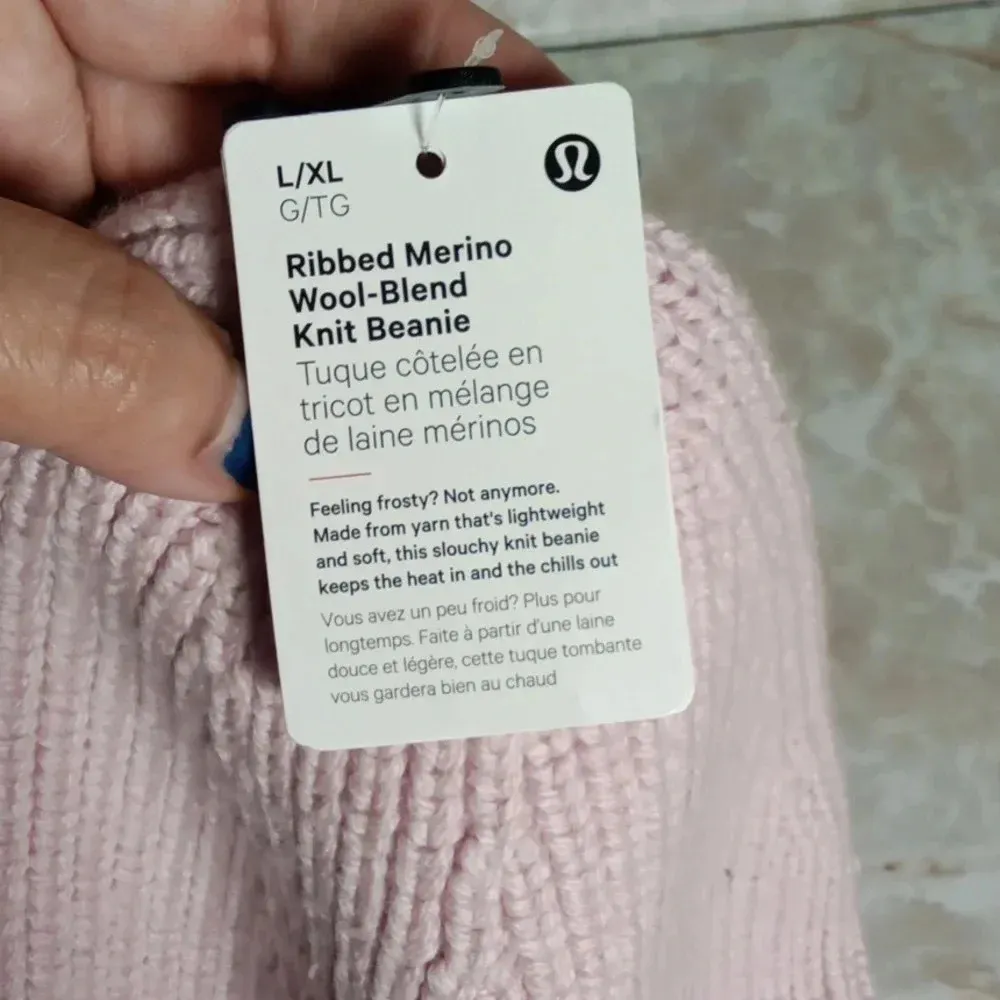 Lululemon Ribbed merino wool Bennie women's size extra large pink Barbie - Image 6