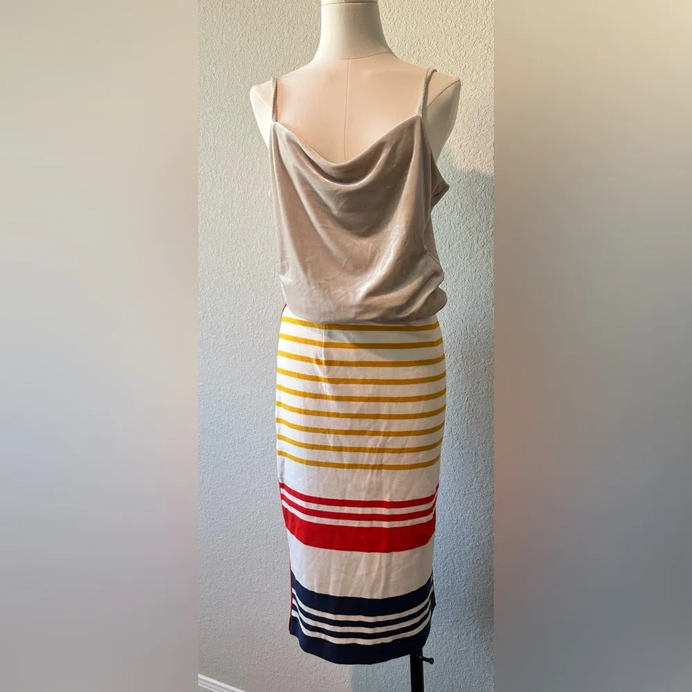 New By MALENE BIRGER Striped Red and Blue Women's Skirt Size XL - Image 2