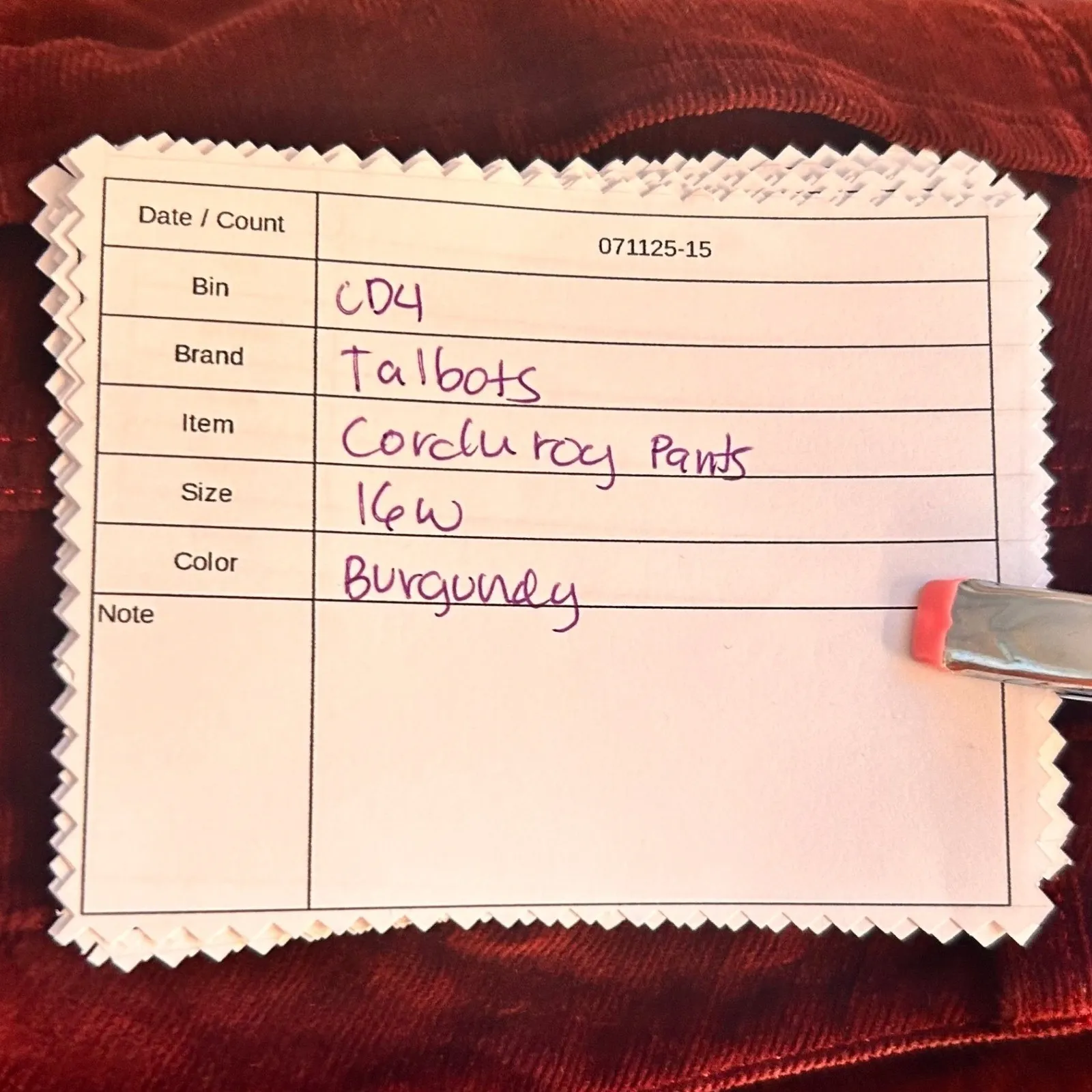 Talbots Corduroy Pants Burgundy Red 16W‎ - Image 12