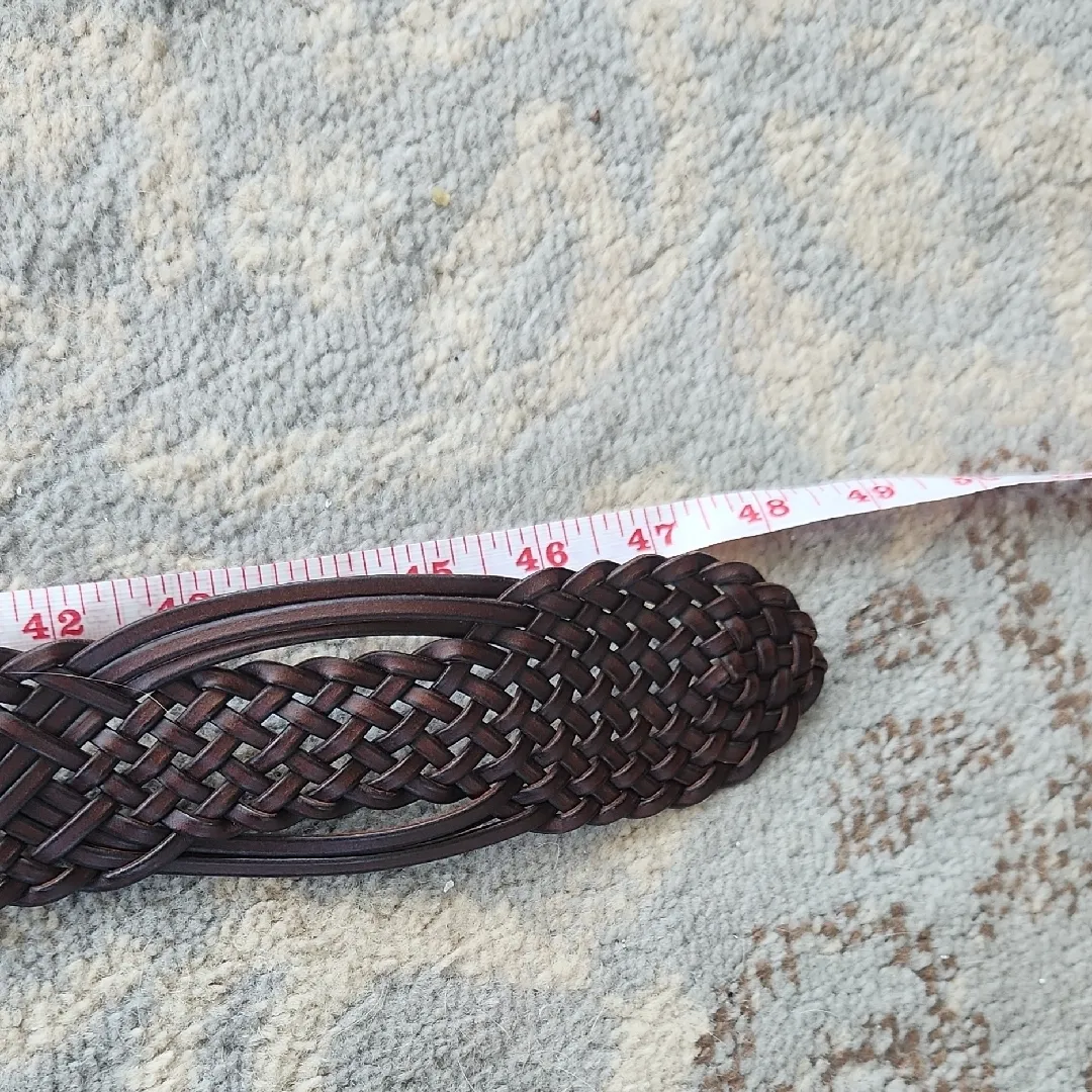 Braided Leather Belt Brown XL - Image 2