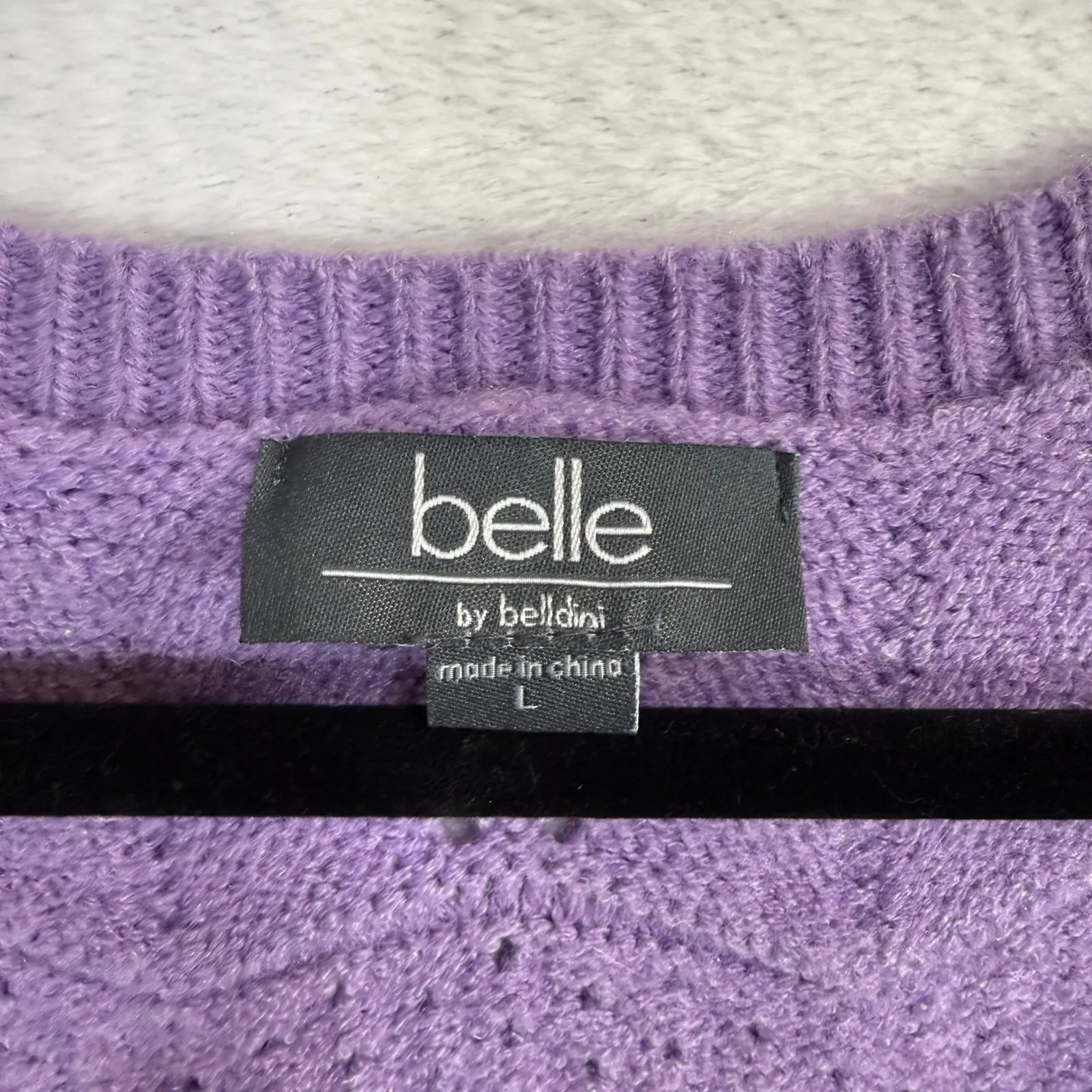 Belldini L Pastel Lilac Purple Cardigan Lavender Soft Knit Cozy Retro Cottage Size L - Image 4