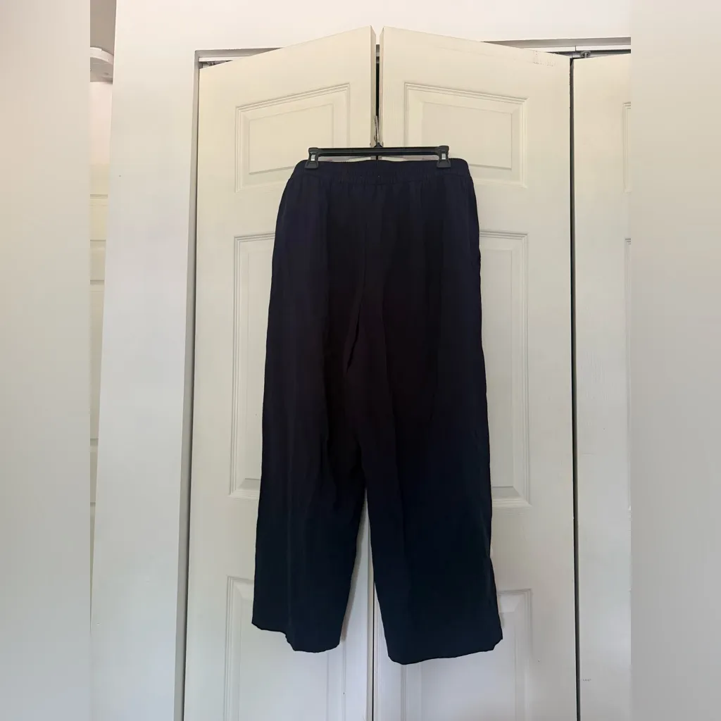 Calvin Klein Straight Leg Navy Blue Elastic Waist Pants Work Pants Size Large - Image 6