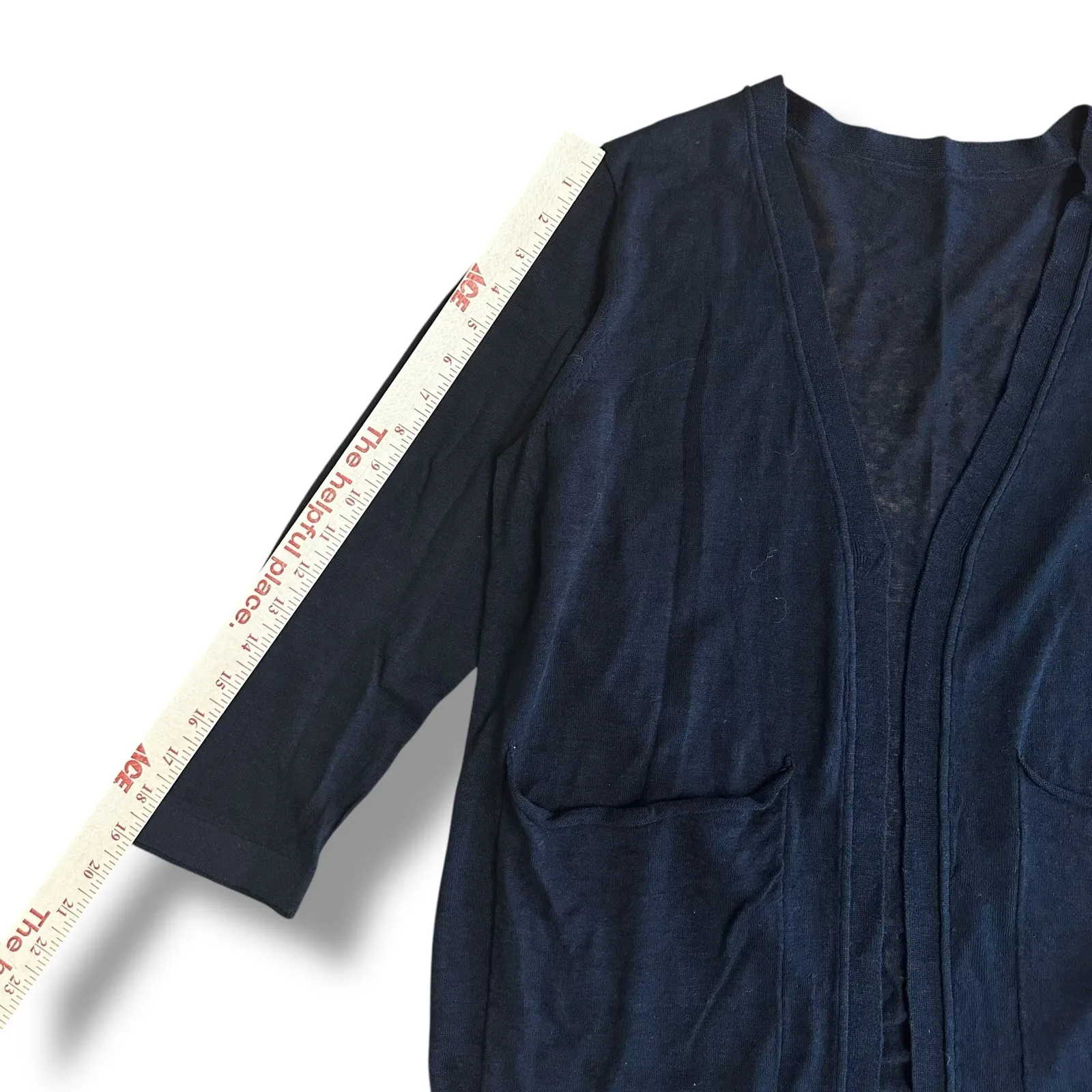 Amber Cashmere Black Longline Cardigan‎ Sweater Coatigan Small Korea Minimalist - Image 9