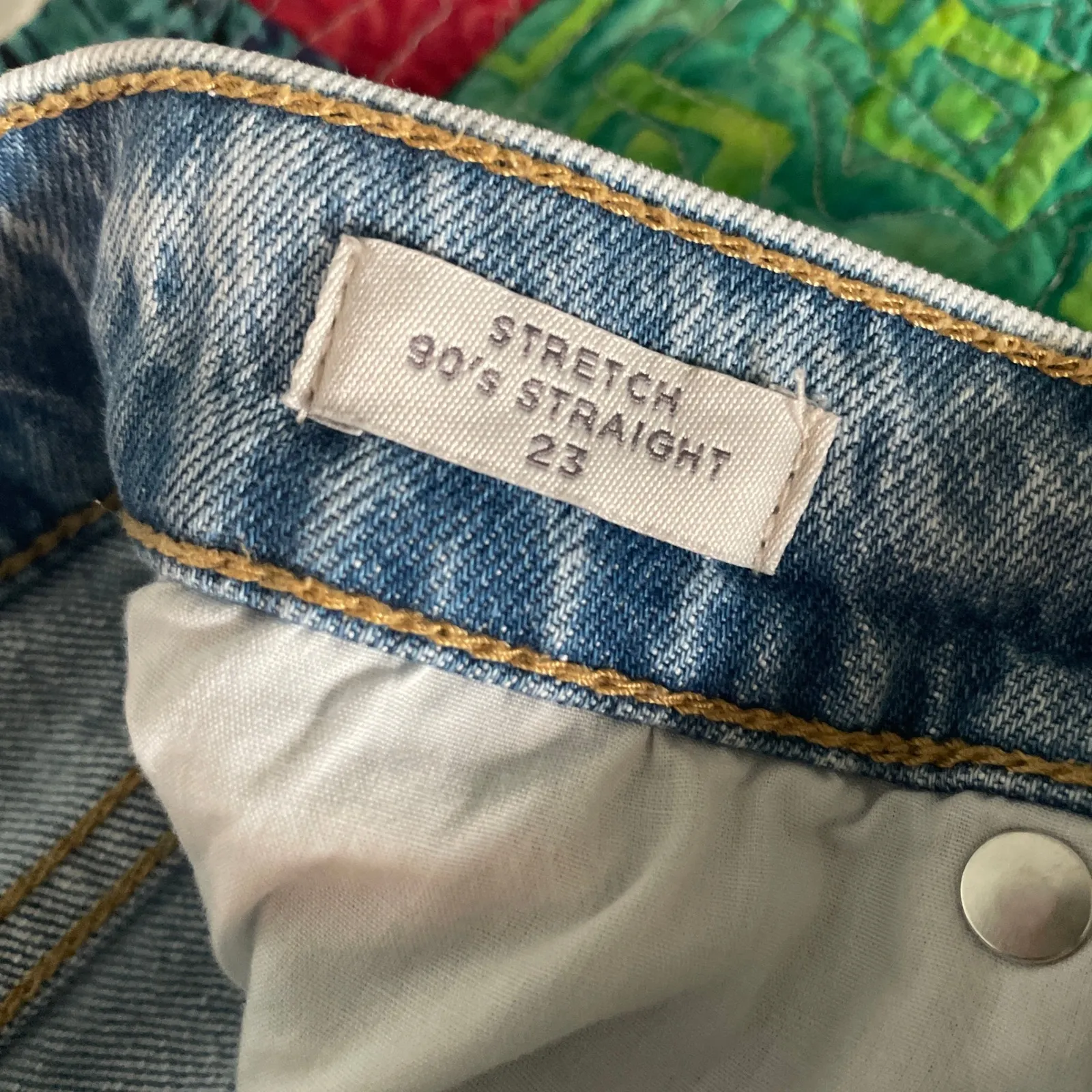 Pacsun 90s Straight Leg Womens Jeans Size 23 Light Wash Frayed Hem Beachy Casual Blue - Image 3