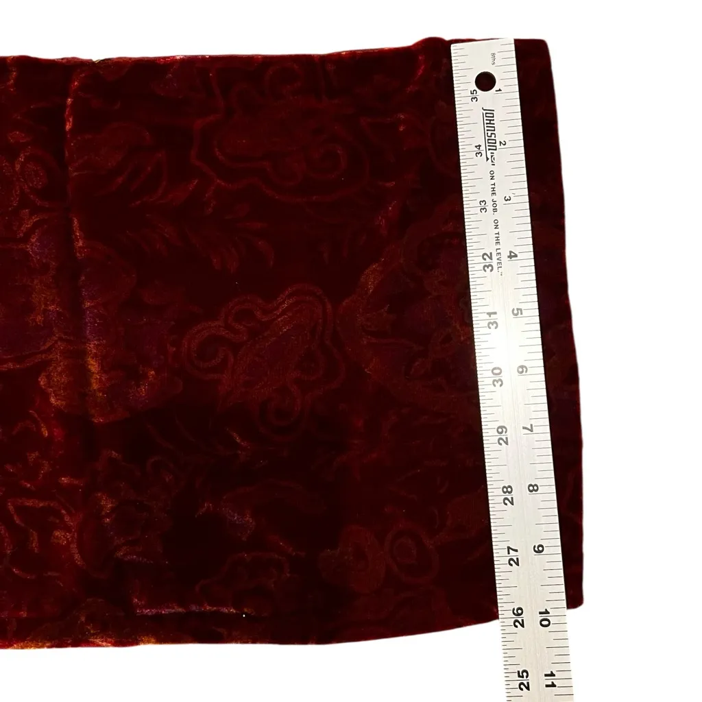 Elaine Gold Scarf For Collection XIIX Ltd Silk & Rayon 46" lg x 10" Burgundy Red - Image 6