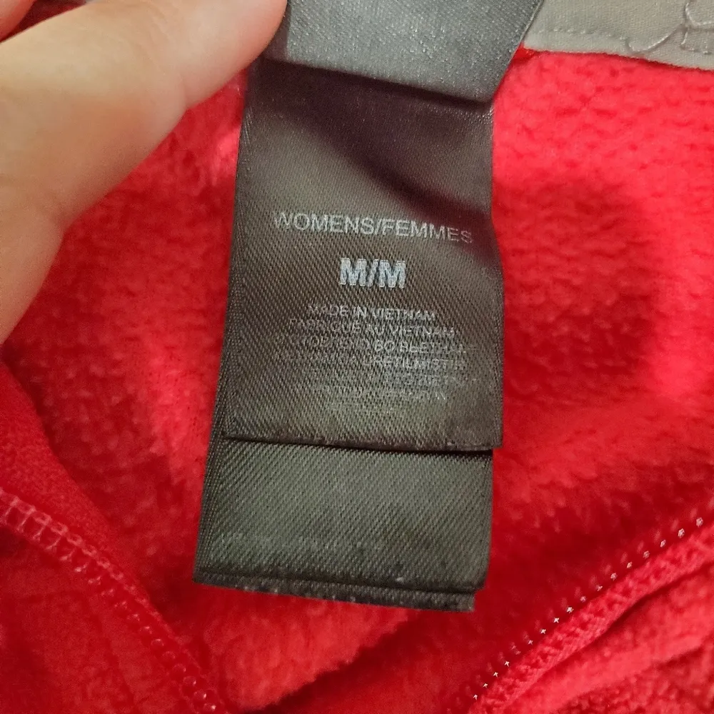 The North Face Red Fleece Full Zip Sweatshirt Size Medium - Image 6