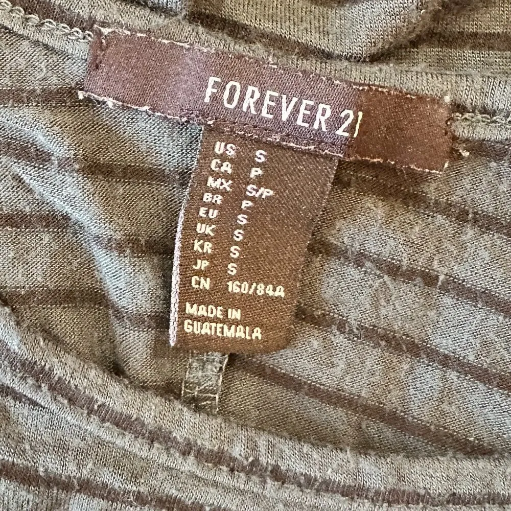 FOREVER 21 Strappy Stripe Knit Stretch Tank Sun Dress Size Small - Image 7