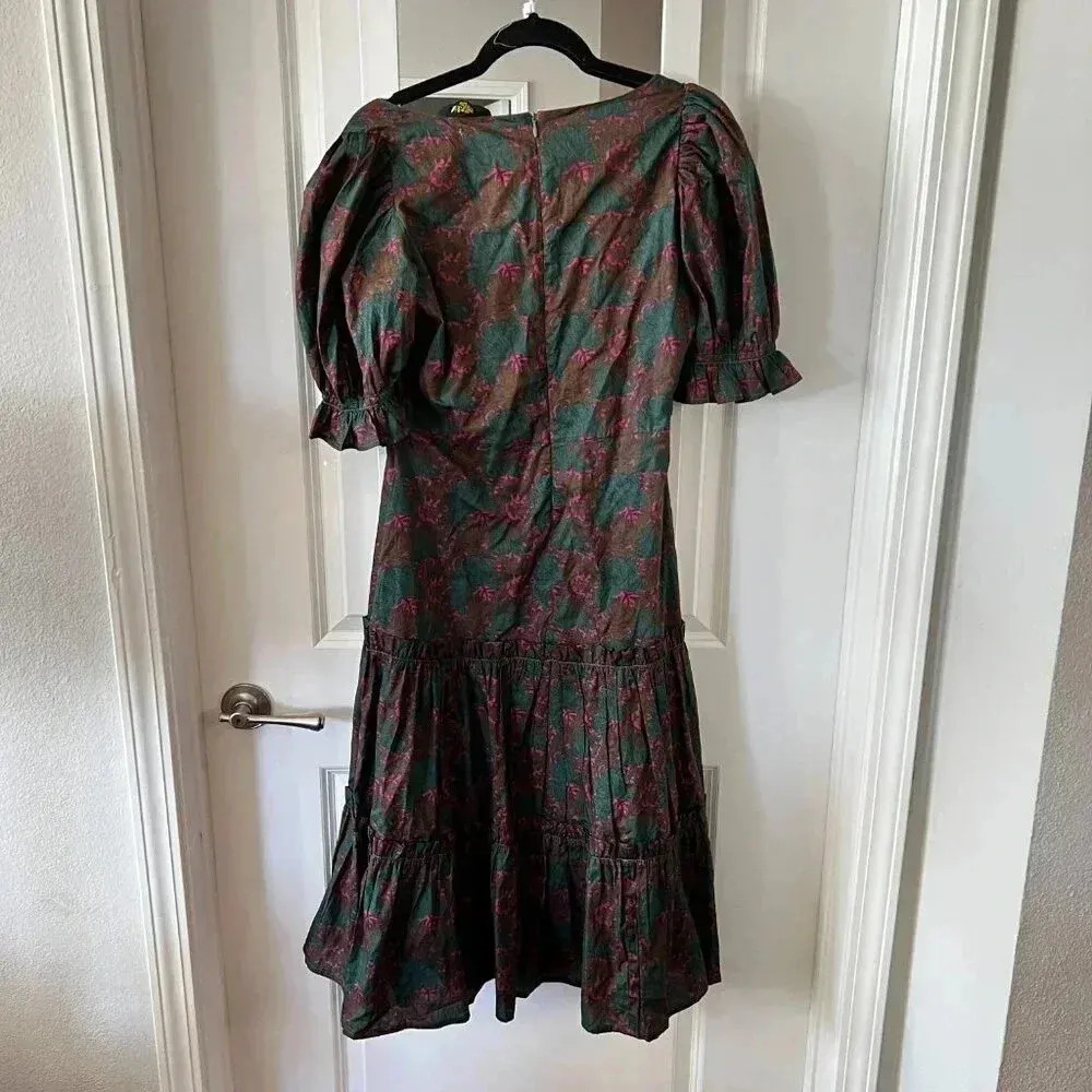 Rosie Cotswolds Dress Size Small Color Green Red - Image 4