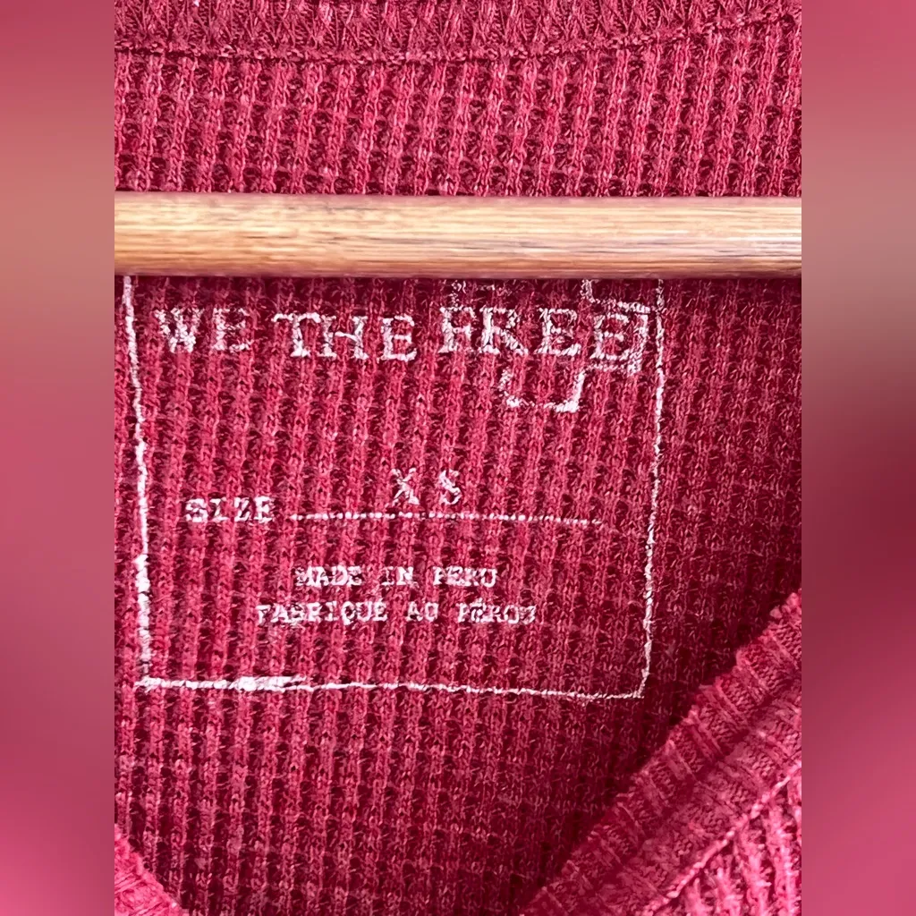 We The Free Waffle Knit Print Thermal Pullover Top - Image 10