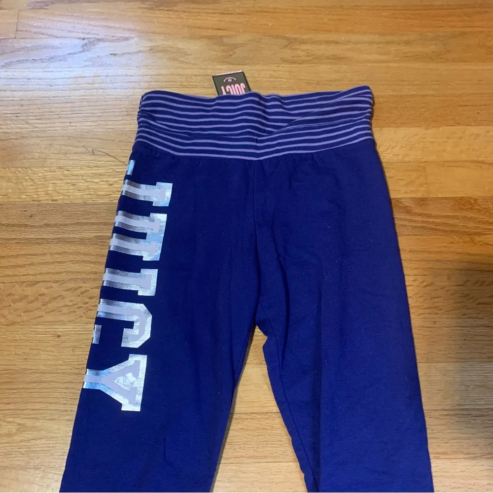 Juicy Couture Pam Gela Iris #14 Rollover Skinny Sweatpants Yoga Blue Women’s 14 - Image 3