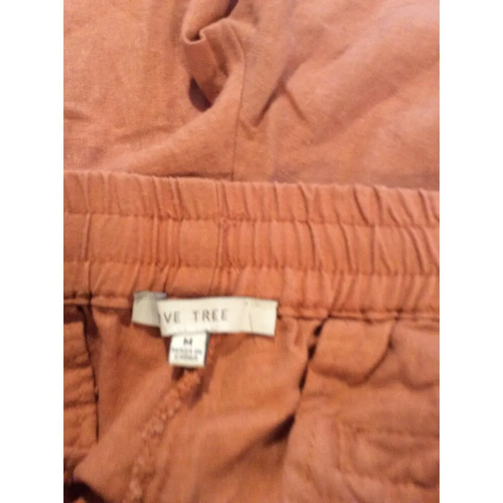 Linen Blend Size Medium Leisure pants Womens Brown - Image 3