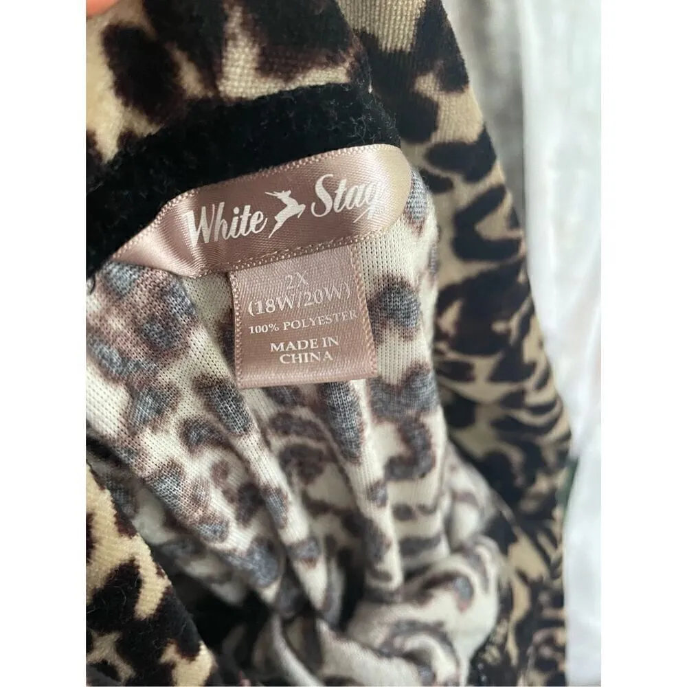 White Stag  Leopard print Long Sleeve Velor Tunic 2X - Image 8