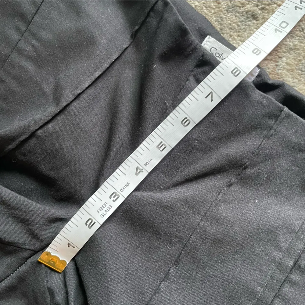 Calvin Klein Black Pleated Low Ride Tapered Straight Leg Trouser Pants Size 2 - Image 8