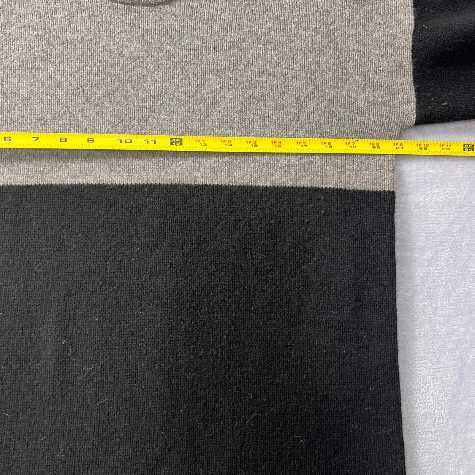 Madewell MerinoWool Sweater Dress Medium Colorblock Gray Black everyday polished - Image 7