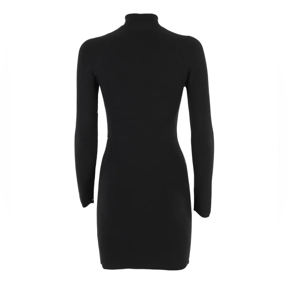 Alexander Wang Bodycon LS Turtleneck Dress w/Logo Jacquard Trim Size L NEW wTag - Image 4