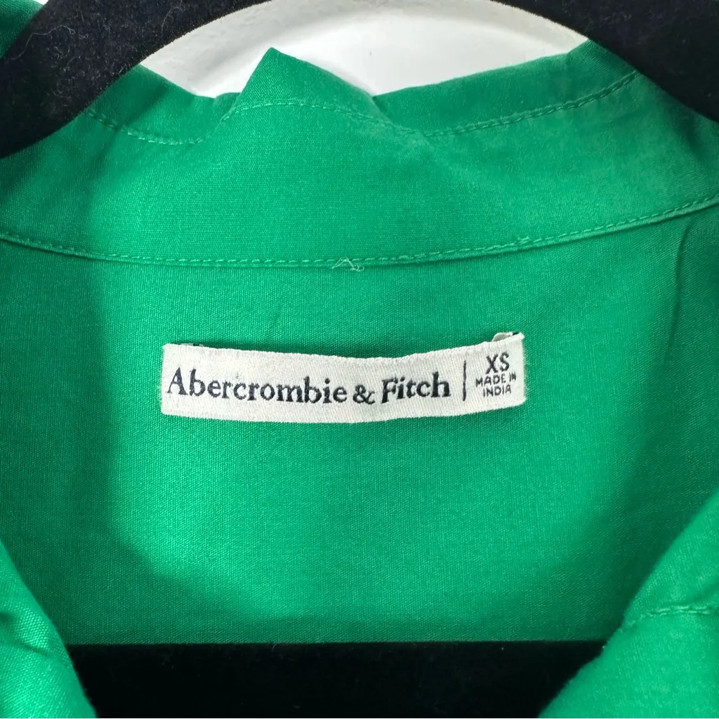 Abercrombie & Fitch Women’s Green Long Sleeve Button Down Mini Shirt Dress XS - Image 3