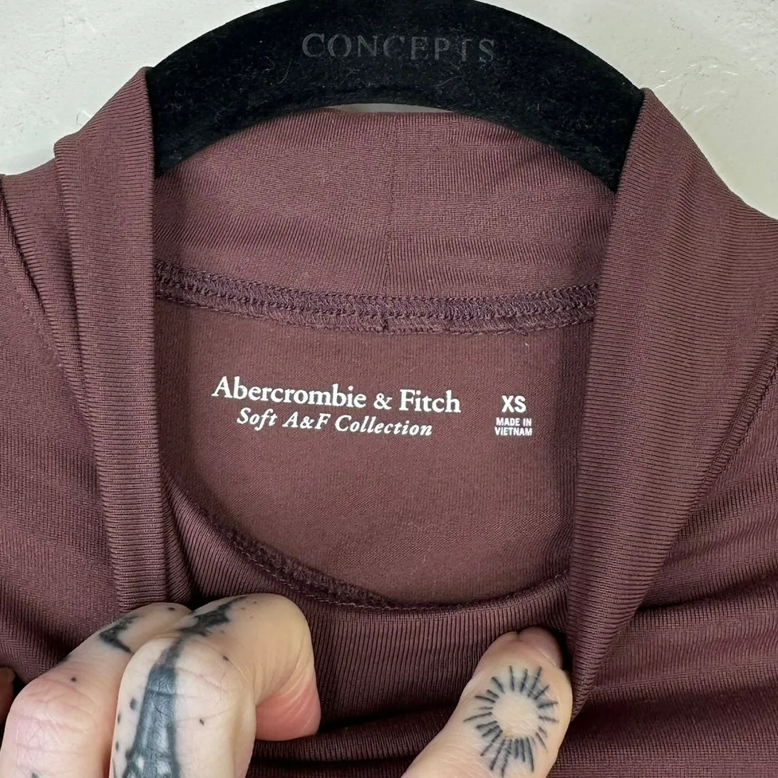 Abercrombie & Fitch NWOT Java Brown Matte Soft A&F Collection Mock Neck Bodysuit - Image 5