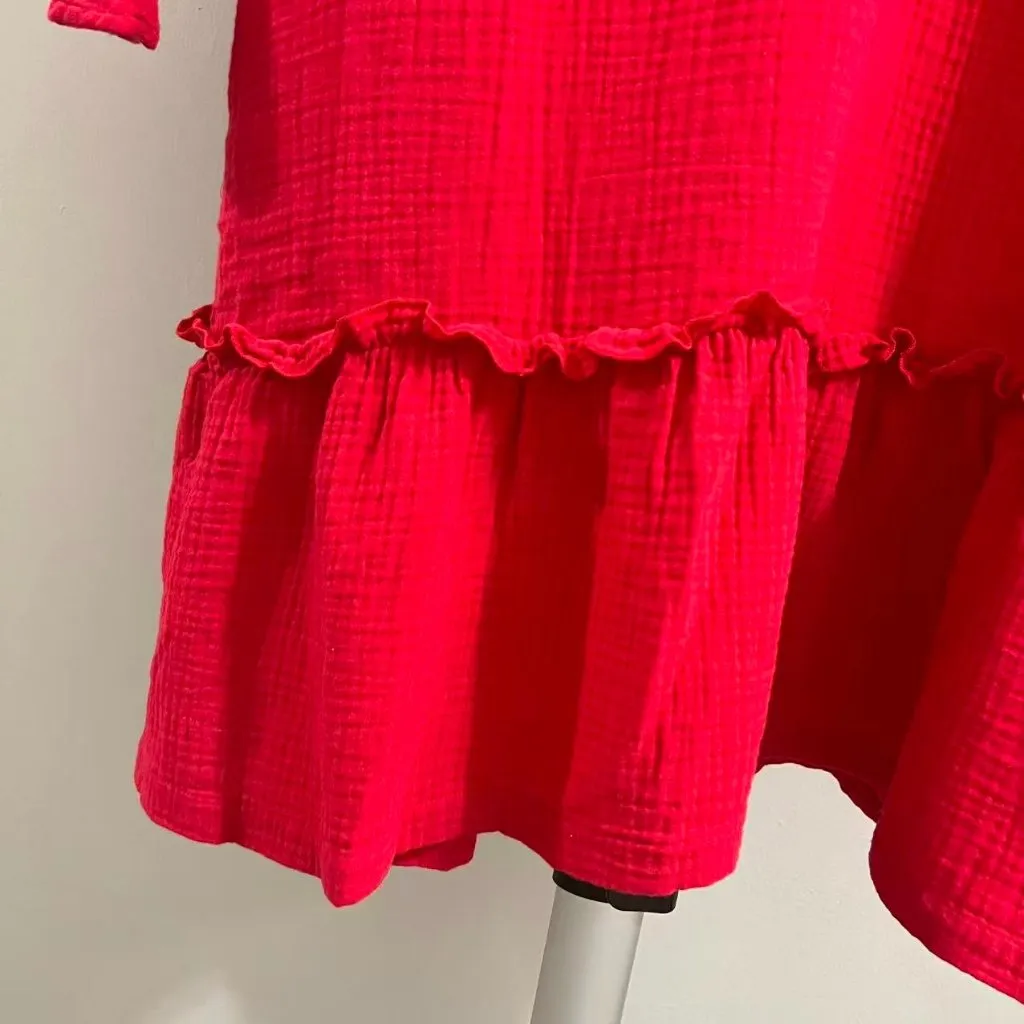 NWOT JOHNNY WAS Calme Floral Embroidered Cotton Gauze Tassel Mini Dress Size S - Image 10