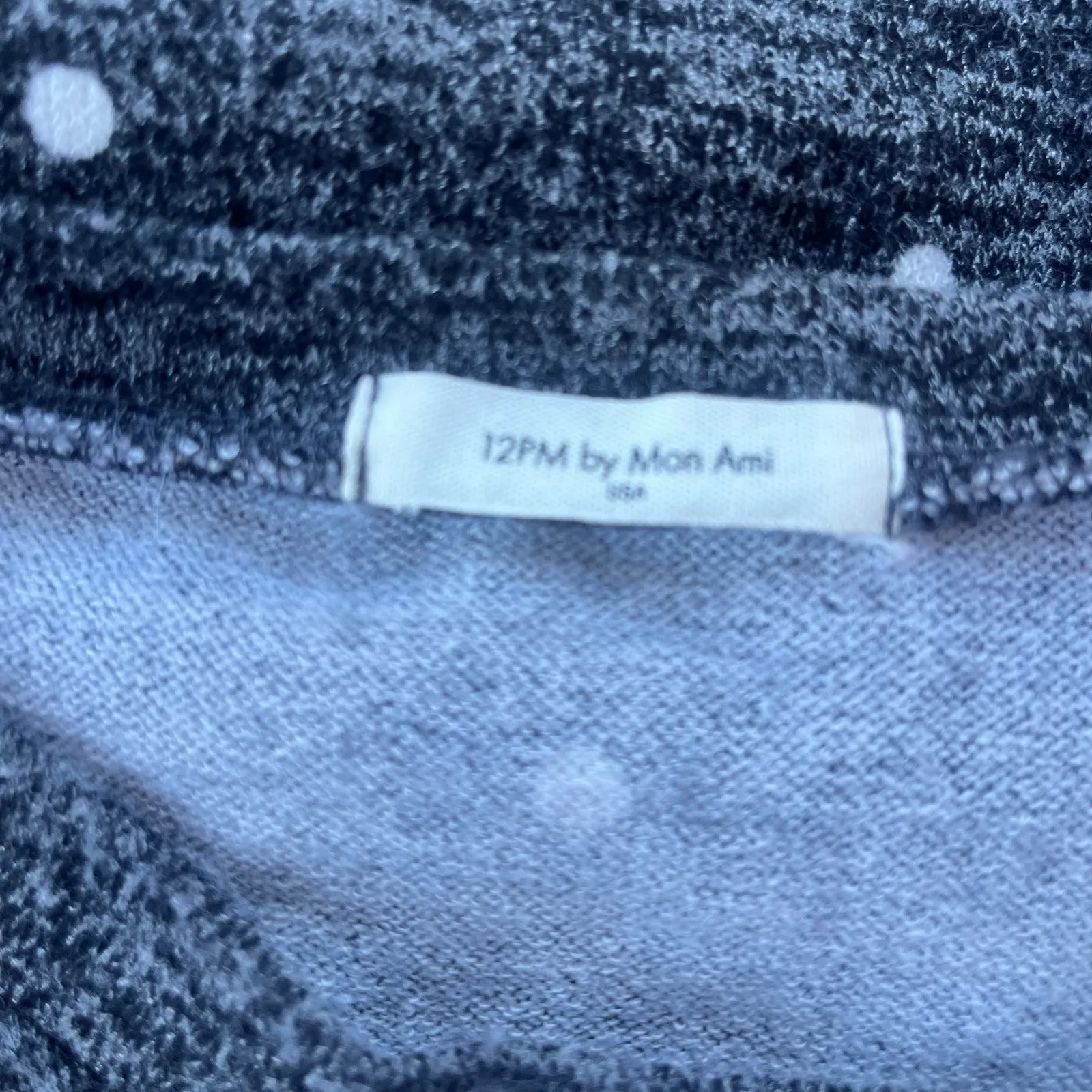 12PM By Mon Ami Womens Top Sz S Polka Dot Reindeer Sequin Holiday Glam Christmas Gray - Image 10