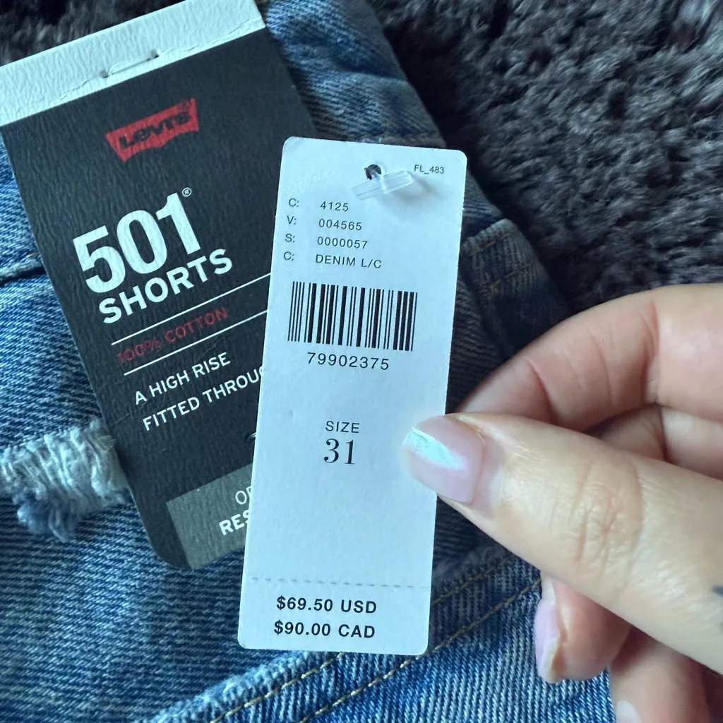 Levi's Distressed Blue Jean Shorts - Image 2