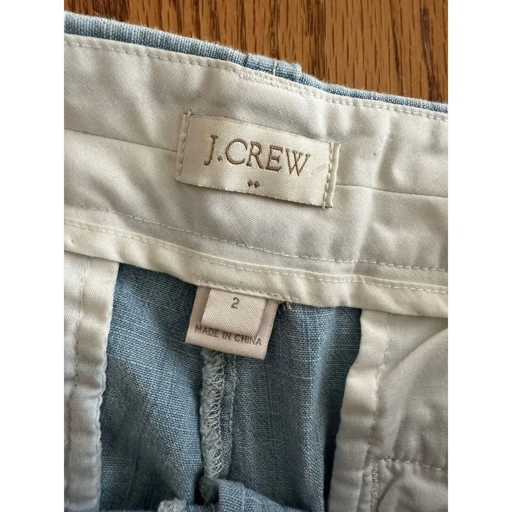 J.Crew Factory Shorts Womens 2 Blue Chambray Chino Solid Preppy - Image 9