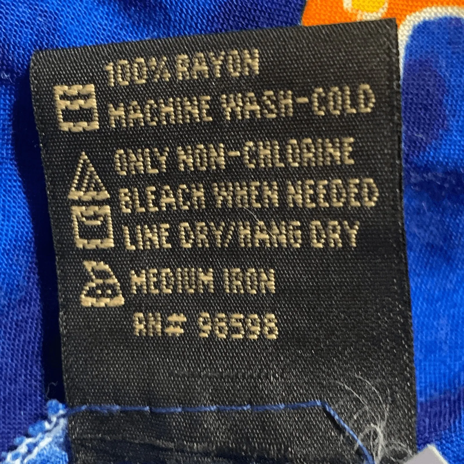 Vintage 90s In Gear Blue Ocean Fish Print Dress Tassel Hem Resort Boho Small - Image 10