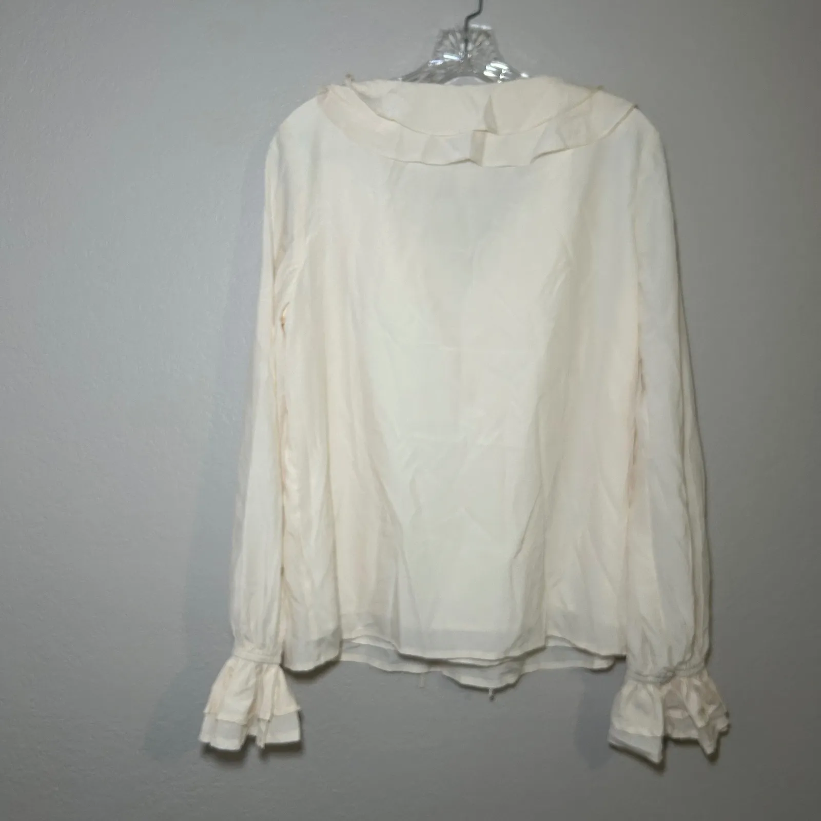 scarlet darkness beige ruffle long sleeve blouse women's large regency ren faire - Image 5