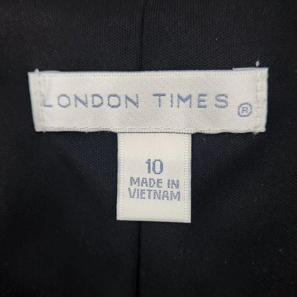 London Times Blue and Green Print Blouson Mini Dress Size 10 Wedding Guest Dress - Image 7