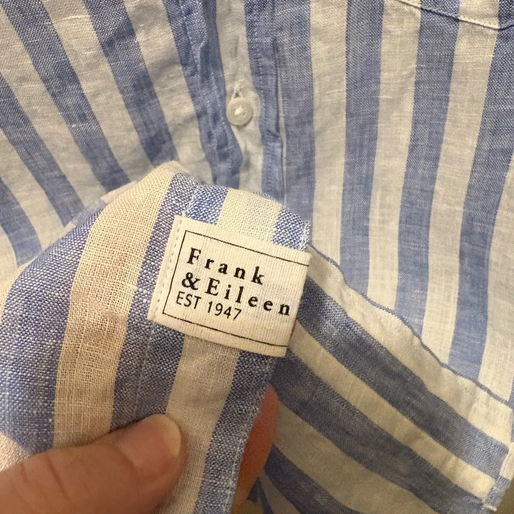 NWT Frank & Eileen 100% linen Eileen style button down sz XXS oversized‎ - Image 4