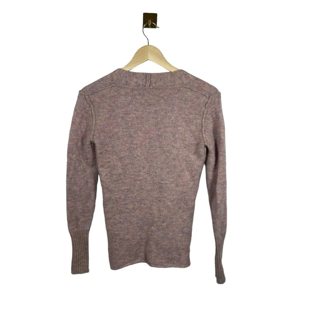 Aritzia Wilfred Italian Yarn V-Neck Sweater in Pink Multi Size S - Image 5