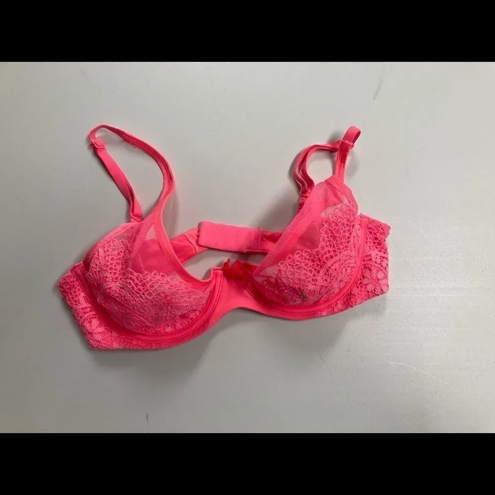 VICTORIA’S SECRET Lace bra pink/orange,34C,Demi-Bust‎ - Image 3