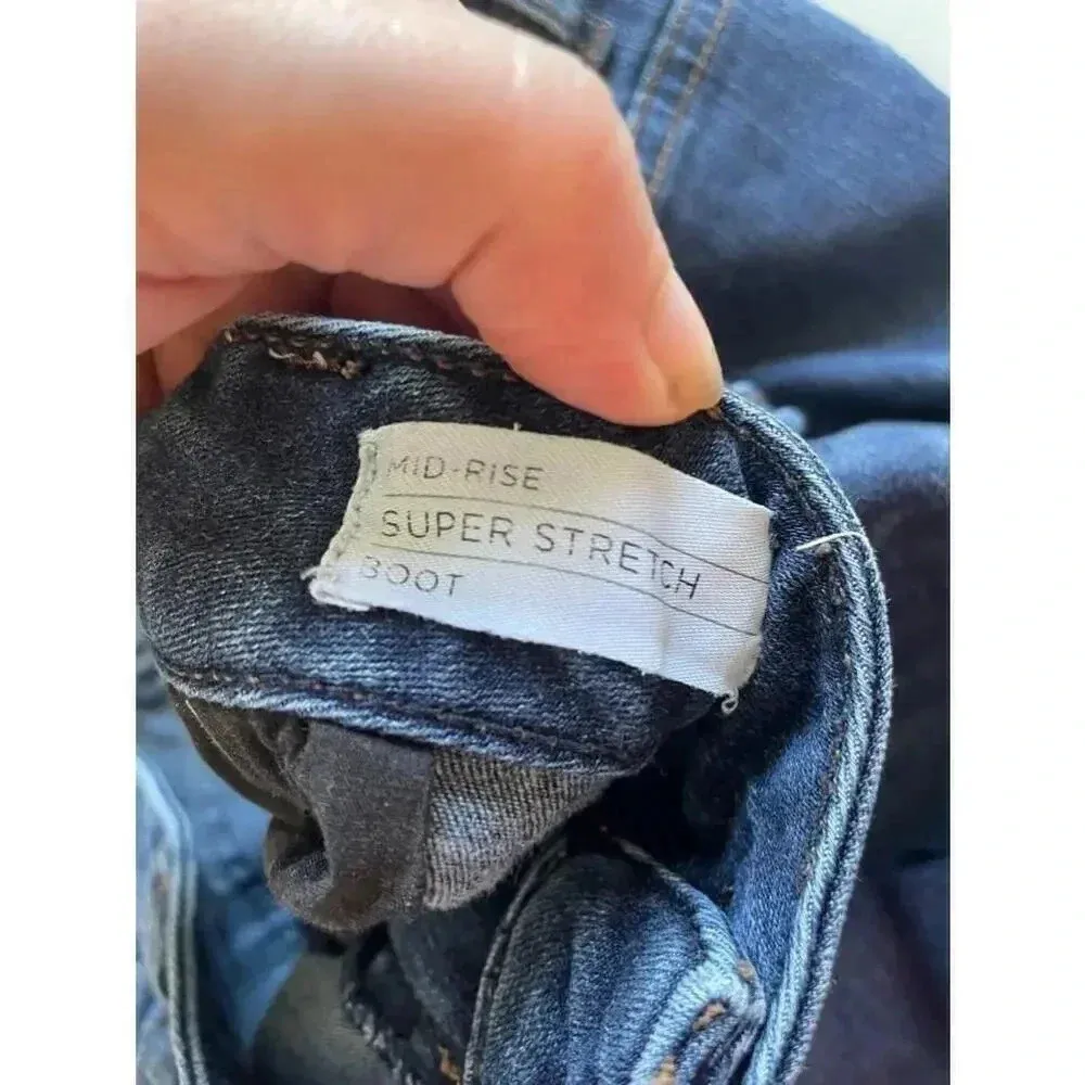 Women's Lane Bryant Jeans Size 24R Blue Mid Rise Super Stretch Boot Cut EUC 0278 - Image 11