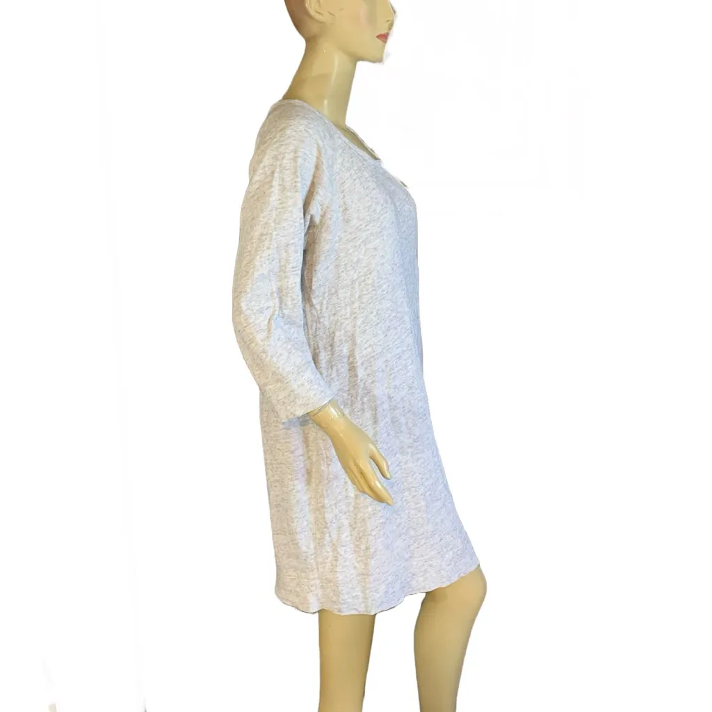 J. CREW GRAY COTTON KNIT SWEATSHIRT STYLE SHIFT DRESS (L) - Image 3