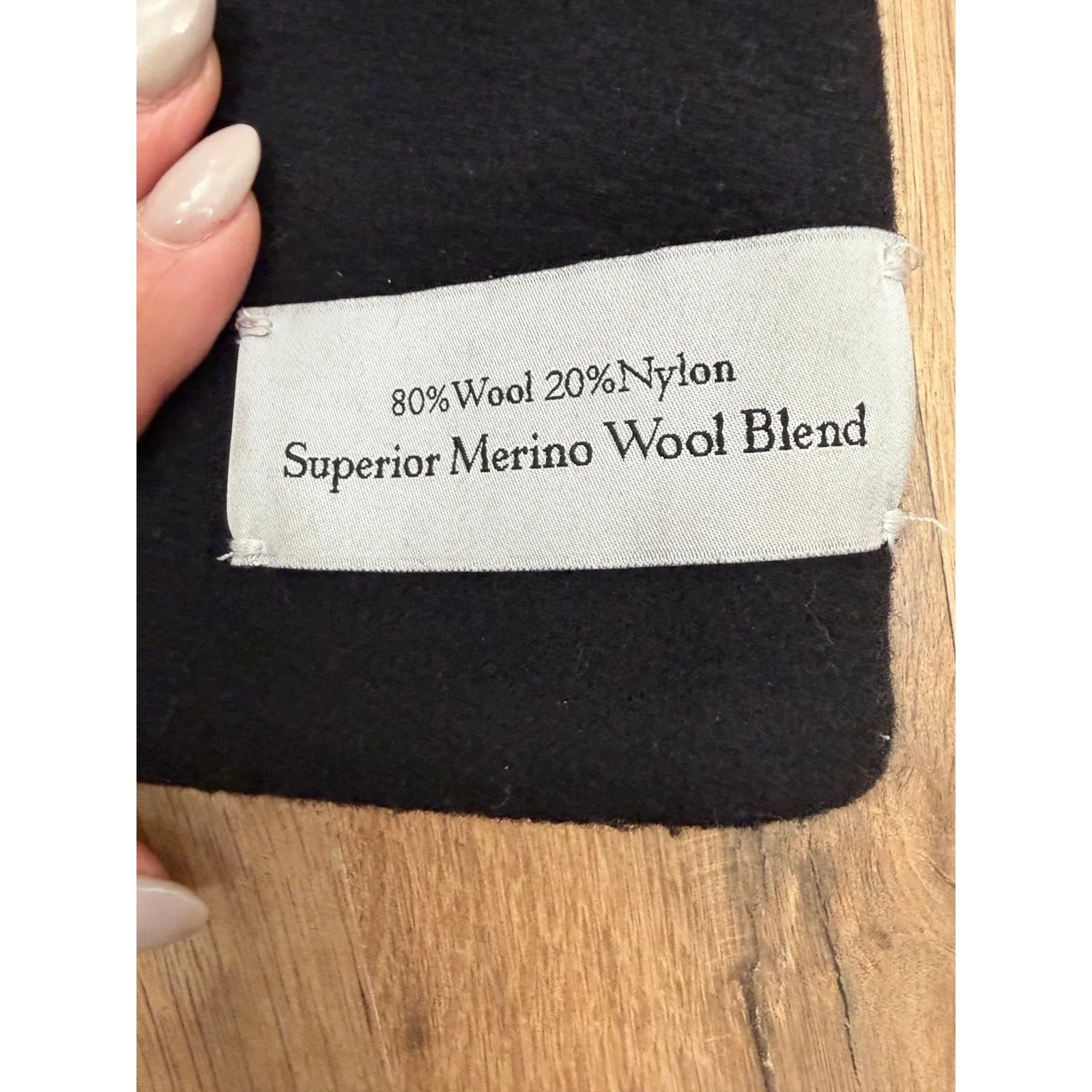 Preston & York Black Wool Coat Women L Merino Wool Blend Classic Jacket - Image 8