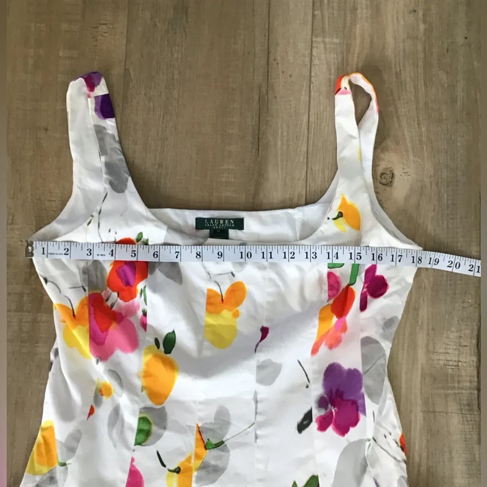 Lauren Ralph Lauren Dress Women's 14 Multi Color Floral Fit & Flare Sleeveless - Image 4