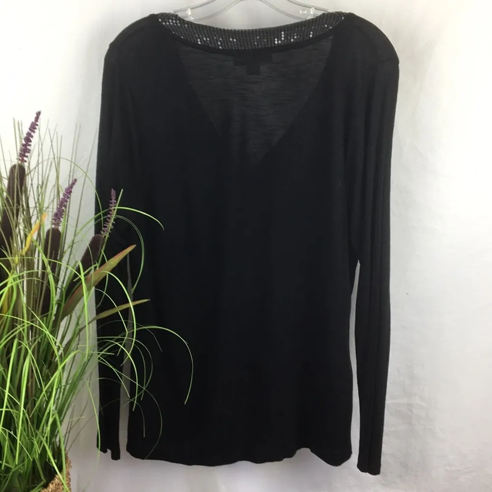 Coldwater Creek Black Sequins Trim Tank Top & Sweater Twinset M - Image 3
