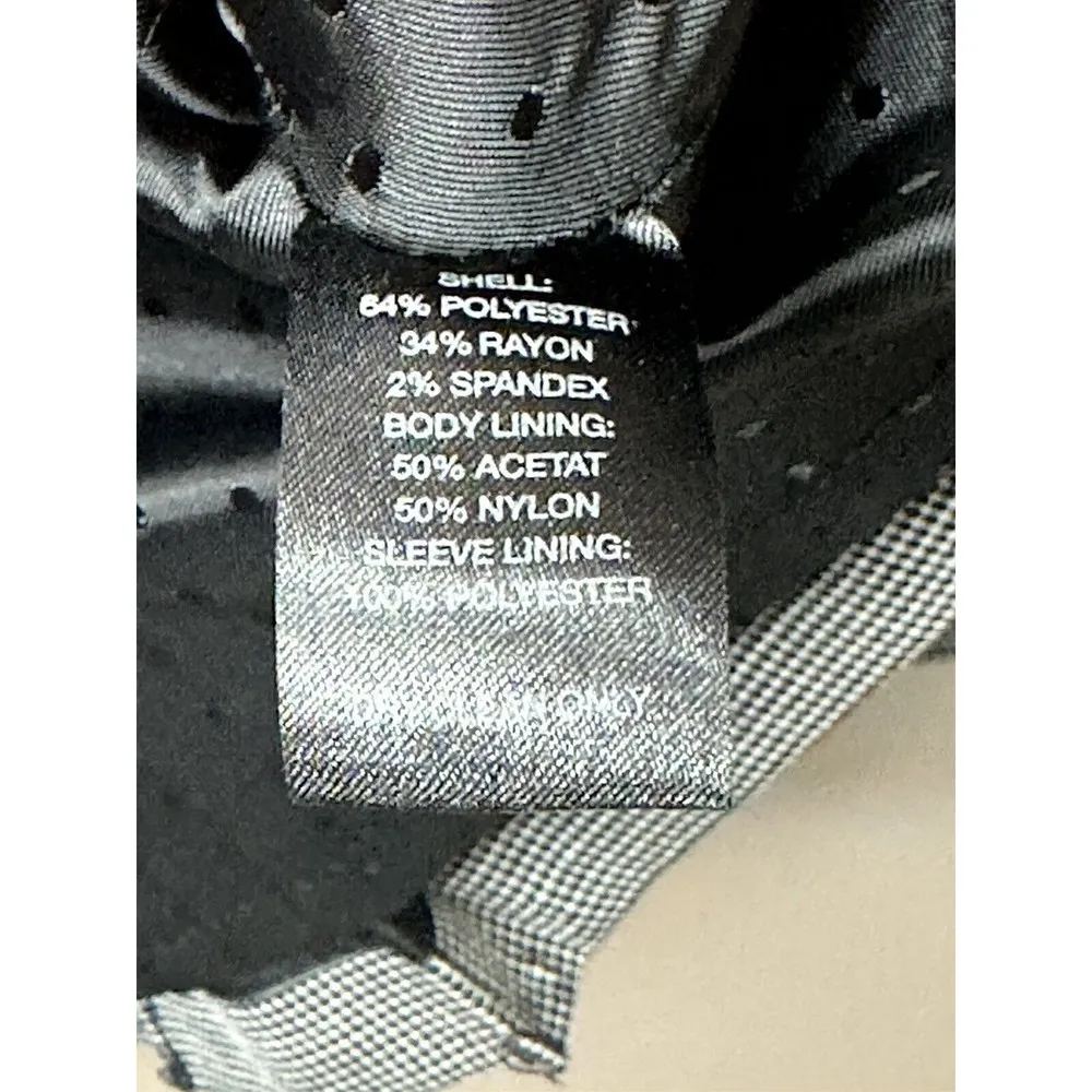 White House | Black Market  Gray 3/4 Sleeve Front Ruffle Pleat Fitted Blazer Sz 14 - Image 3