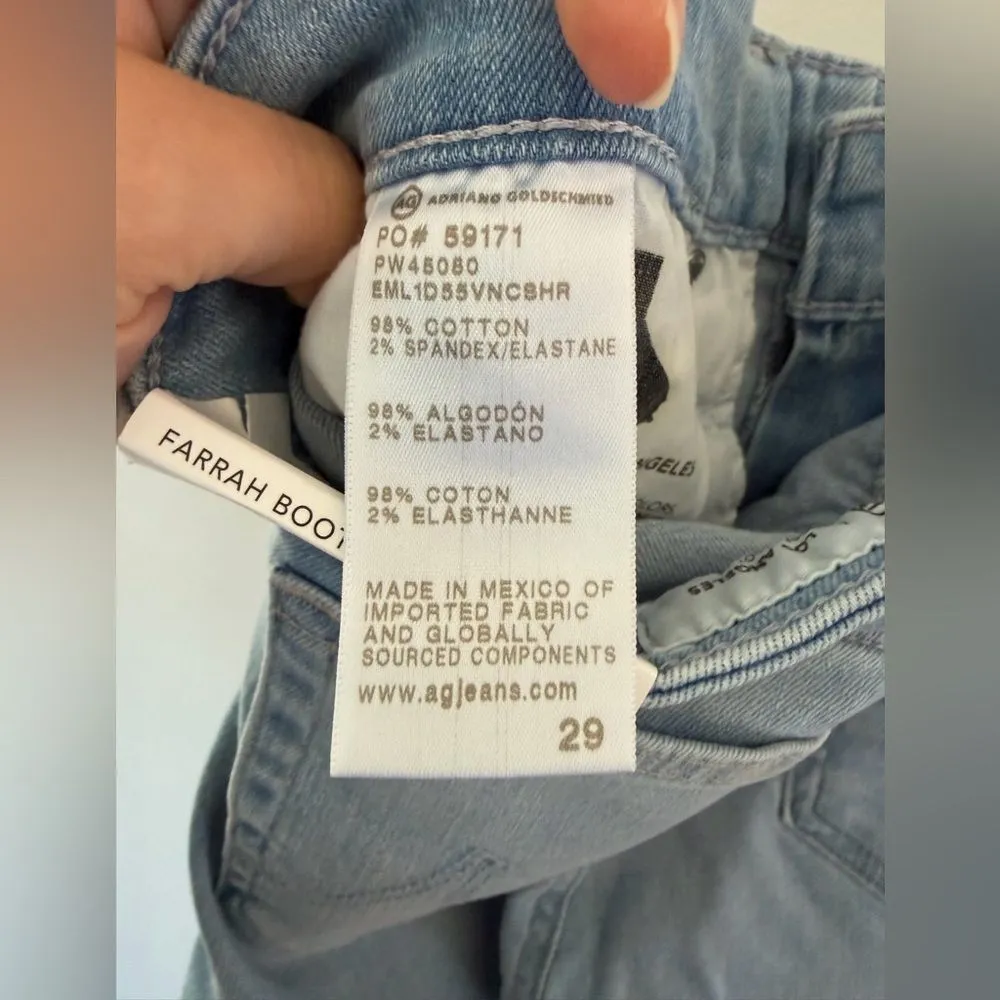 NEW AG JEANS farrah boot crop high raise jeans 25 years looking glass size 29 - Image 11