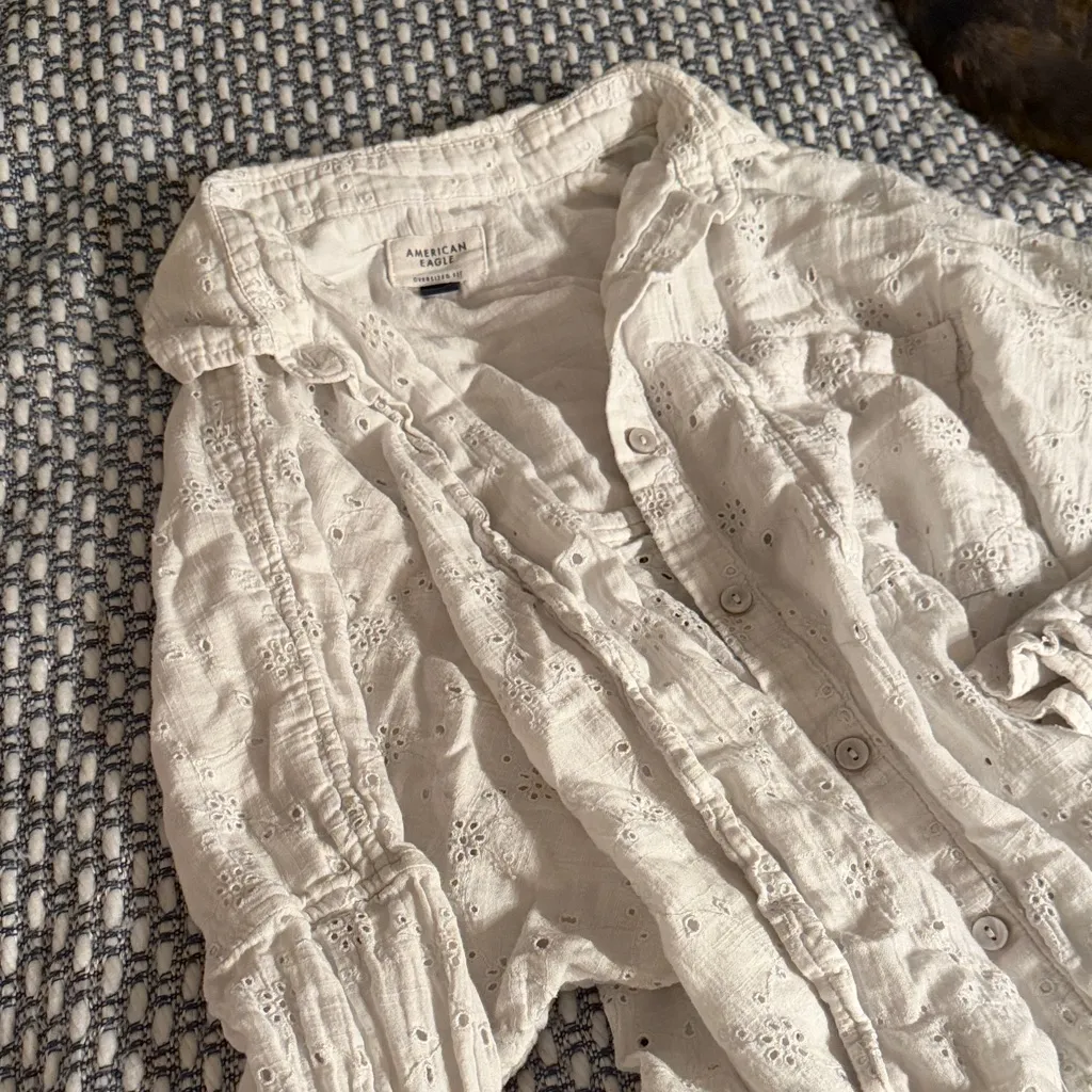 AE Go Big Oversized Eyelet Embroidered Shirt - Image 9
