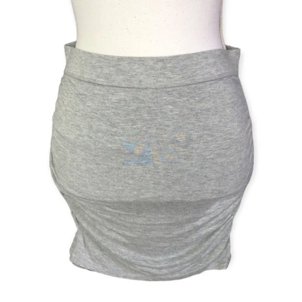 Moda International Grey Ruched Sides Bodycon Mini Skirt - Image 3