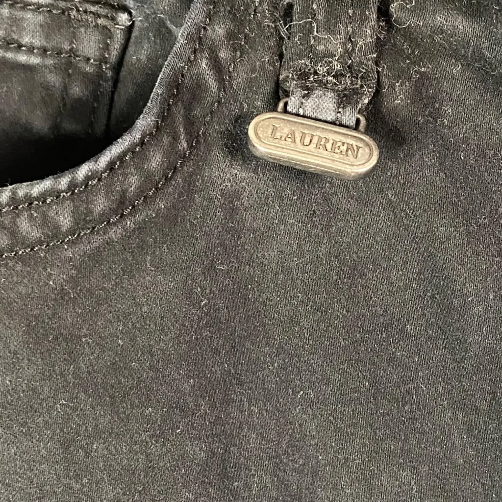 LRL Ralph Lauren Jeans Co Womens Black skinny Mid Rise Stretch‎ Denim Jean Sz 6 - Image 3