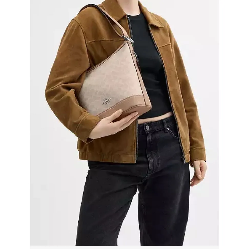 🔥NWT! Coach Jude Duffle Handbag in Signature Canvas Sand/Taupe Msrp:$450.00 - Image 6