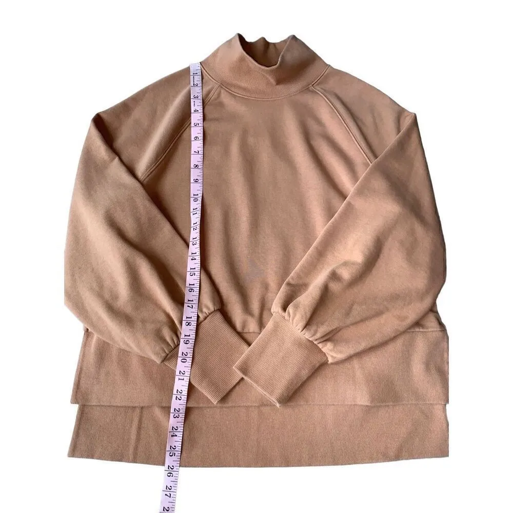 CALIA By Carrie Underwood French Terry Mock Neck Pullover Tan Size M - Image 11