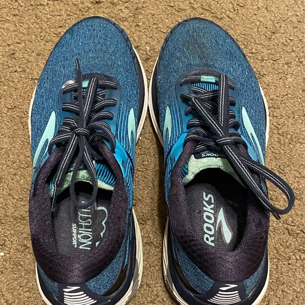 Brooks Adrenaline GTS‎ 18 Blue Teal Mint Running Shoes Womens Size 7 - Image 4