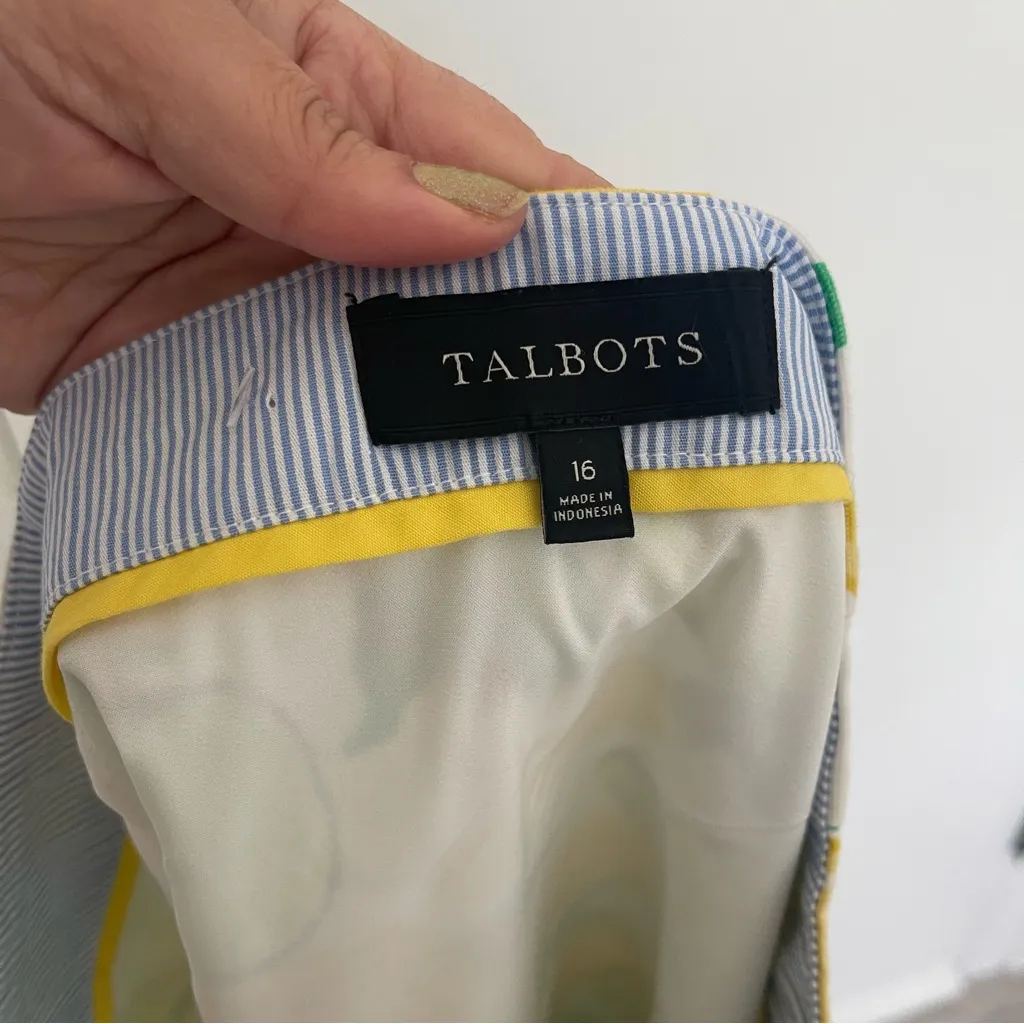 Talbots Classic Cotton A-Line Skirt - Lemon & Lime Print Women's‎ Size 16 - Image 4