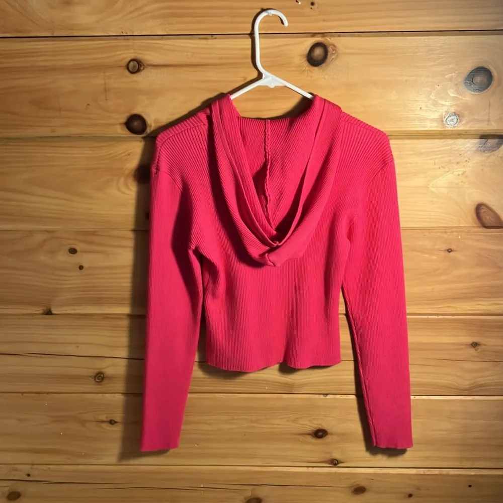 Y2K Rue21 zip up jacket women’s with hood. Hot Pink. Light weight. - Image 2