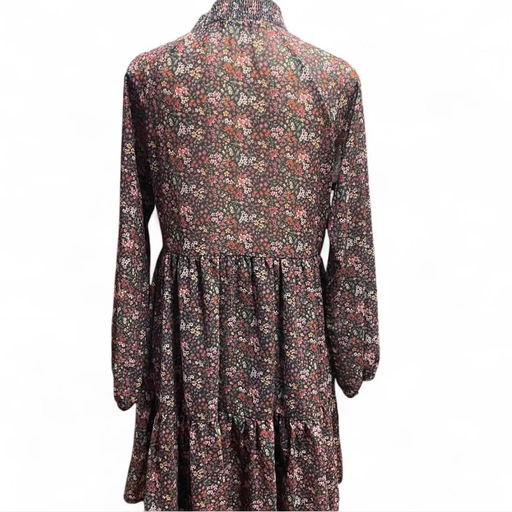 American Eagle Outfitters Long Sleeves Babydoll Ruffle Floral Dress - Image 2